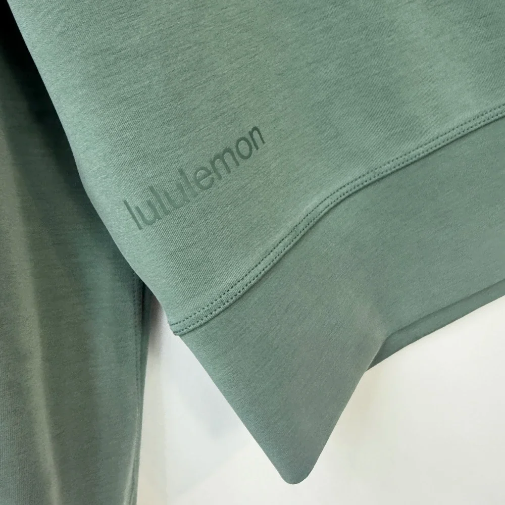 Lululemon Perfectly Oversized Cropped Crew Softtreme Women Size 6 Green - Picture 5 of 9